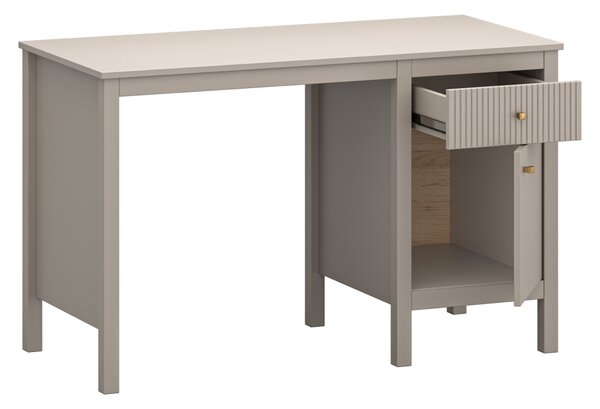 KONDELA PC stôl, sivohnedá Taupe/dub craft zlatý, KLIO 1D1S/120
