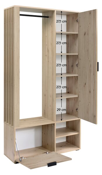 KONDELA Predsieňová zostava, dub artisan, MUNA