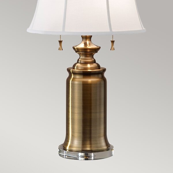 Feiss FE-STATEROOM-TL-BB - Stolná lampa STATEROOM 2xE27/60W/230V mosadz
