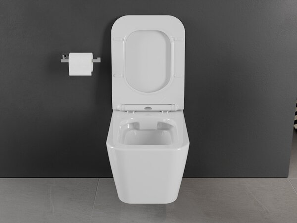 Mexen Cube Rimless s toaletným sedadlom slim, duroplast, biela - 30924000