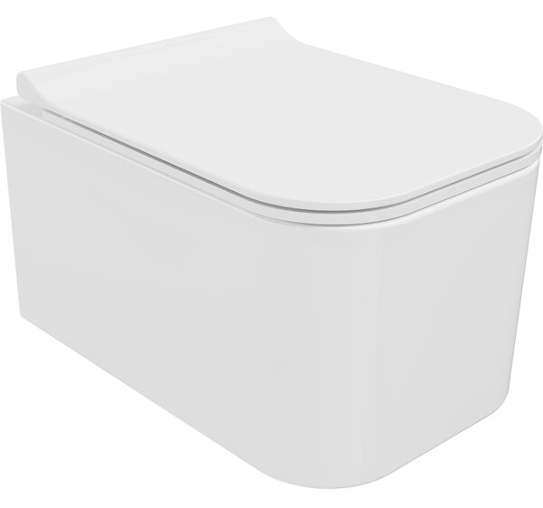Mexen Elis miska wc Rimless s doskou s pomalým zatváraním slim, duroplast, biela lesklá - 30910700