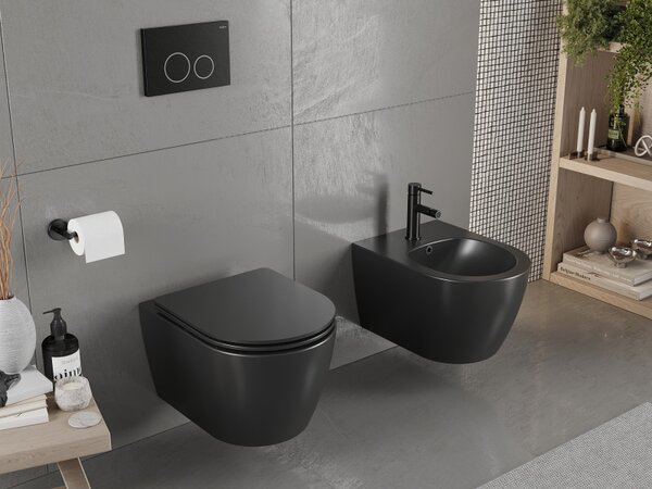 Mexen CARMEN, závesný bidet, 49 x 37 cm, čierna matná, 35884985