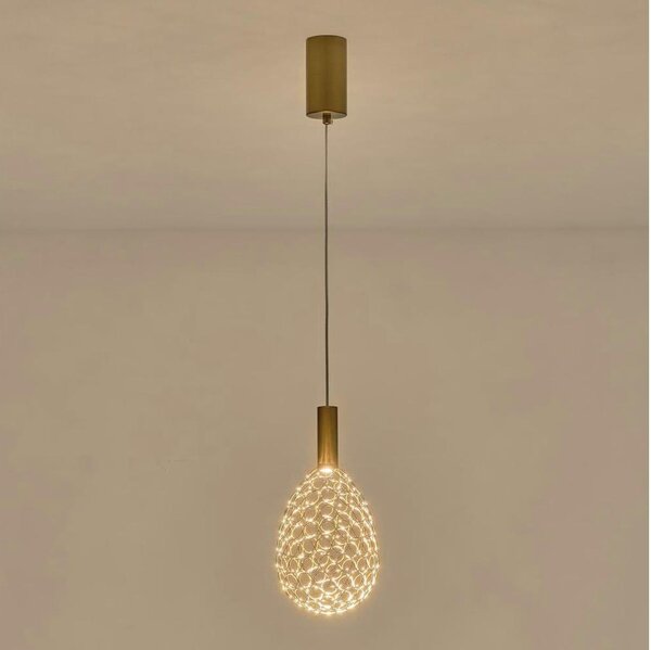 LED Luster na lanku LED/6,3W/230V 3000K zlatá pr. 14 cm