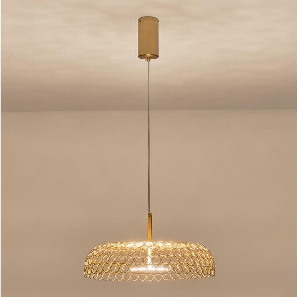 LED Luster na lanku LED/10W/230V 3000K zlatá pr. 35 cm