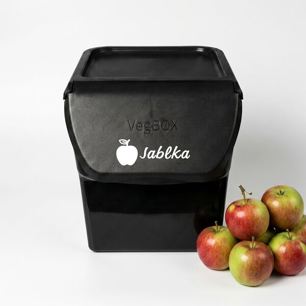 VILDE Úložný box na zemiaky a cibuľu s vetraním, VEGBOX čierny (14l - 10kg zemiakov)