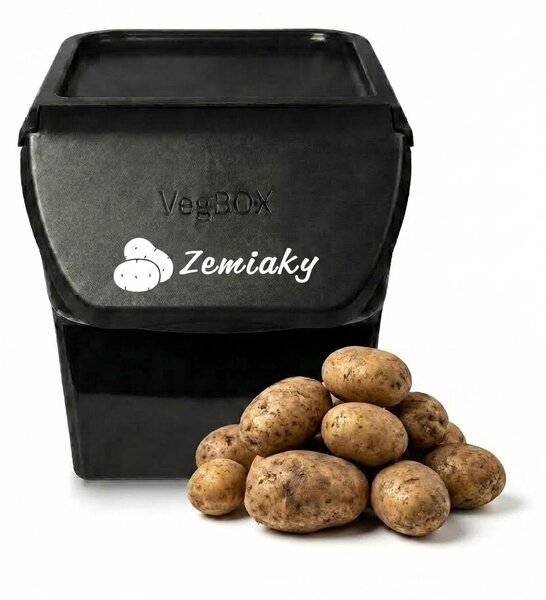 VILDE Úložný box na zemiaky a cibuľu s vetraním, VEGBOX sivý (14l - 10kg zemiakov)
