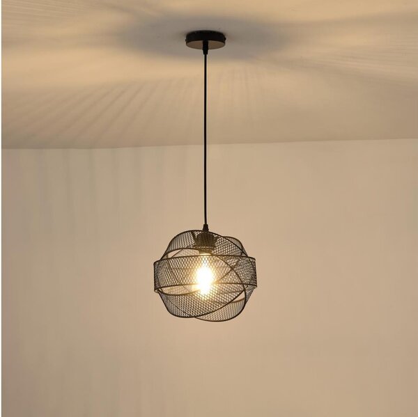 Luster na lanku 1xE27/40W/230V čierna