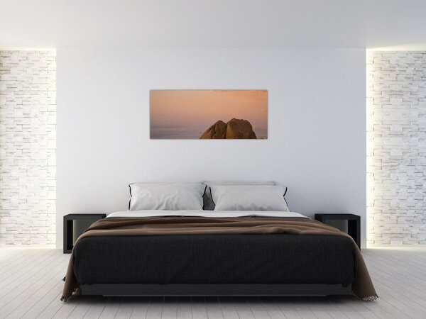Obraz západu slnka v skalách (120x50 cm)