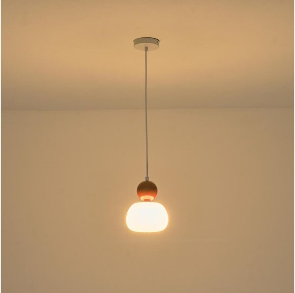 Luster na lanku 1xG9/7W/230V biela/hnedá