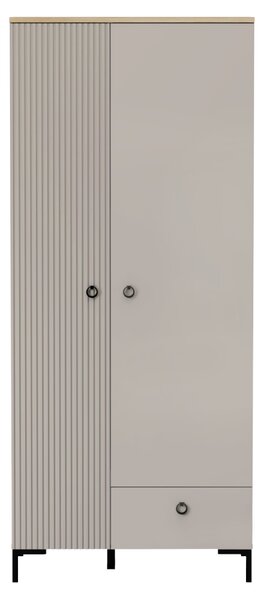 KONDELA Skriňa, sivohnedá Taupe/dub silverjack, DOMCA 2D1S