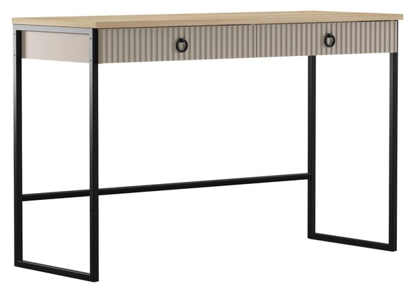 KONDELA Toaletný stolík, sivohnedá Taupe/dub silverjack, DOMCA 2S