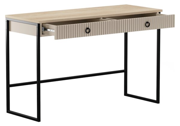 KONDELA Toaletný stolík, sivohnedá Taupe/dub silverjack, DOMCA 2S