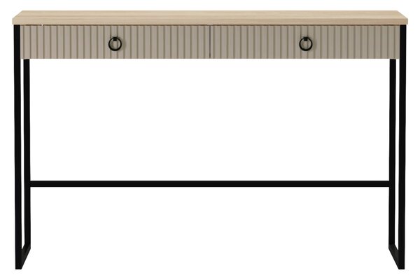 KONDELA Toaletný stolík, sivohnedá Taupe/dub silverjack, DOMCA 2S