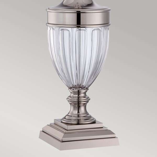 Quoizel QZ-DENNISON-PN - Stolná lampa DENNISON 1xE27/60W/230V lesklý chróm