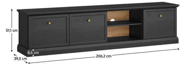 KONDELA TV stolík, čierny grafit, LOCCA RTV3D