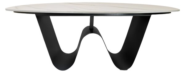 KONDELA Konferenčný stolík, imitácia mramoru/čierna, ELVO