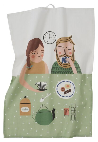 Spira of Sweden Ľanová utierka Fika 50x70
