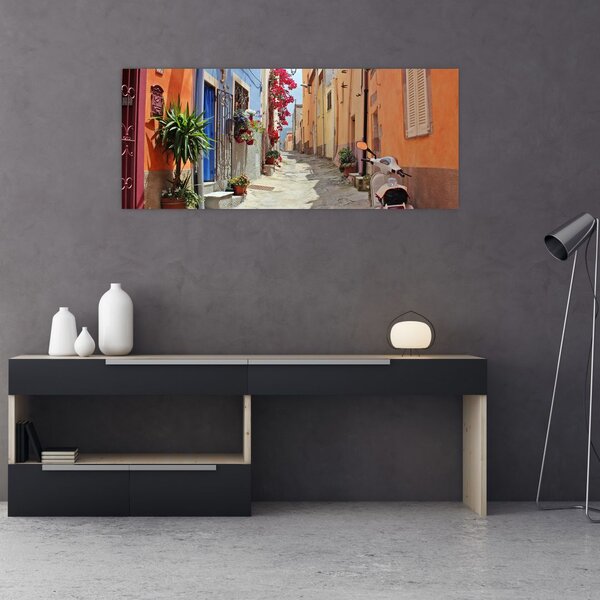 Obraz ulice na Sardínii (120x50 cm)