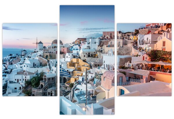 Obraz - Súmrak v Santorini (90x60 cm)