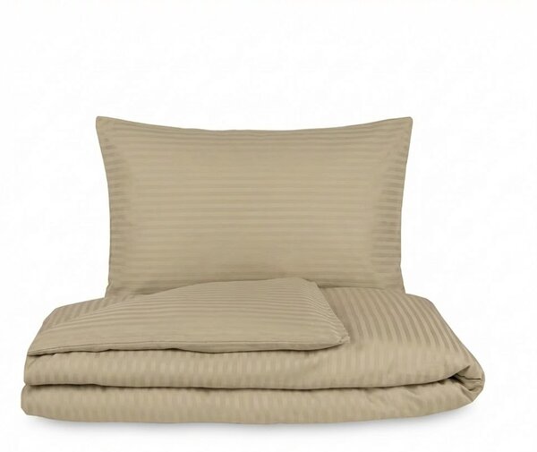 Kvalitex Posteľné saténové obliečky s prúžkom CAPPUCCINO 1x 140/220, 1x 70/90cm