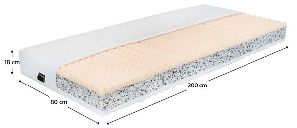 KONDELA Matrace, set 2 ks, 18 cm, 80x200 cm, ALBO LUX 2 NEW