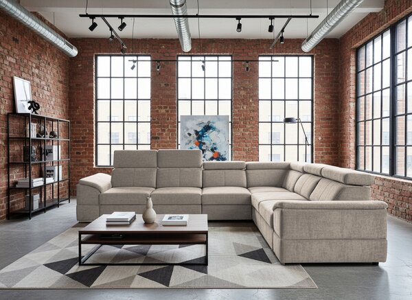 KONDELA Sedacia súprava, béžová látka Sereno, SEGORIA LUX