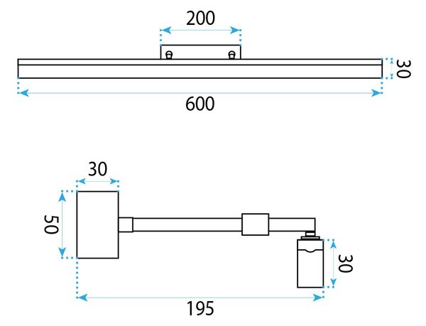 Toolight Toolight, LED nástenné svietidlo, 60cm, 9W, 4000K, 1000lm, APP1873-1W, Zlatá, OSW-66028