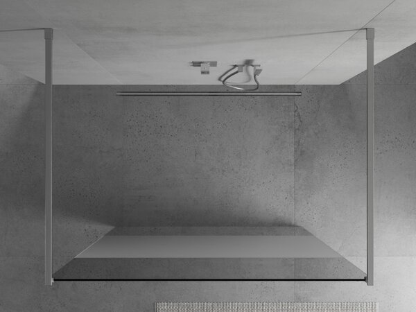 Mexen Kioto, priechodná sprchová zástena 100 x 200 cm, 8mm sklo číre/námraza, 2x chrómová stabilizačná rozpera, 800-100-002-01-35