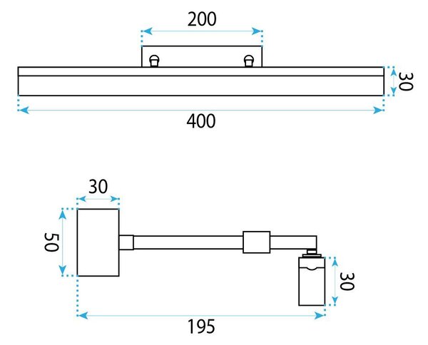 Toolight Toolight, LED nástenné svietidlo, 40cm, 6W, 4000K, 1000lm, APP1875-1W, Brúsené zlato, OSW-66030