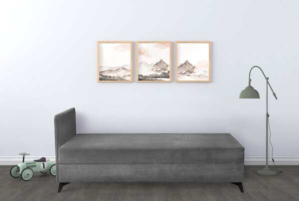 KONDELA Váľanda s úložným priestorom, 120x200, tmavosivá, ISIB