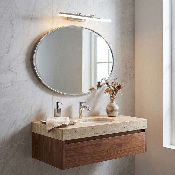 Toolight Toolight, LED nástenné svietidlo, 60cm, 9W, 4000K, 1000lm, APP1870-1W, Chrómová, OSW-66026