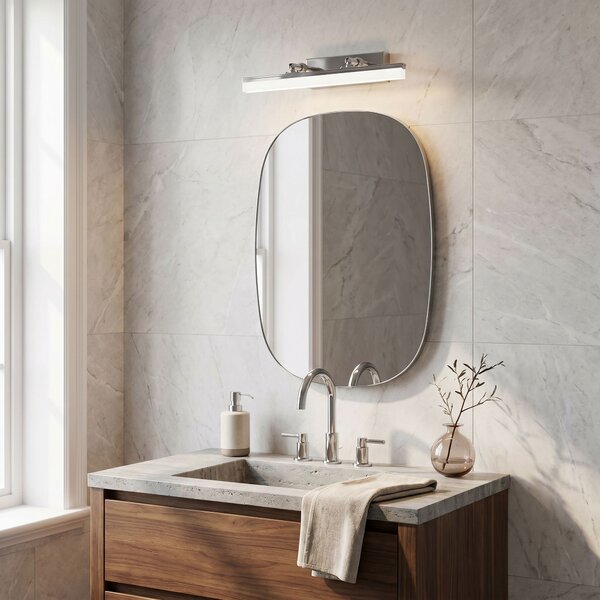 Toolight Toolight, LED nástenné svietidlo, 40cm, 6W, 4000K, 1000lm, APP1869-1W, Chrómová, OSW-66025