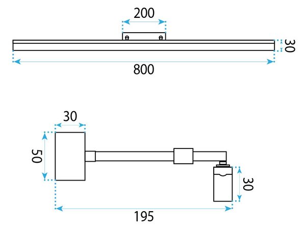 Toolight Toolight, LED nástenné svietidlo, 80cm, 13W, 4000K, 1000lm, APP1871-1W, Chrómová, OSW-66027