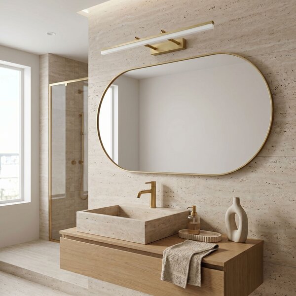 Toolight Toolight, LED nástenné svietidlo, 60cm, 9W, 4000K, 1000lm, APP1876-1W, Brúsené zlato, OSW-66031