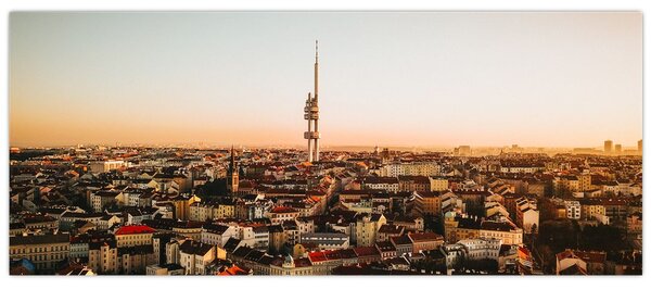 Obraz západu slnka nad Žižkovom (120x50 cm)