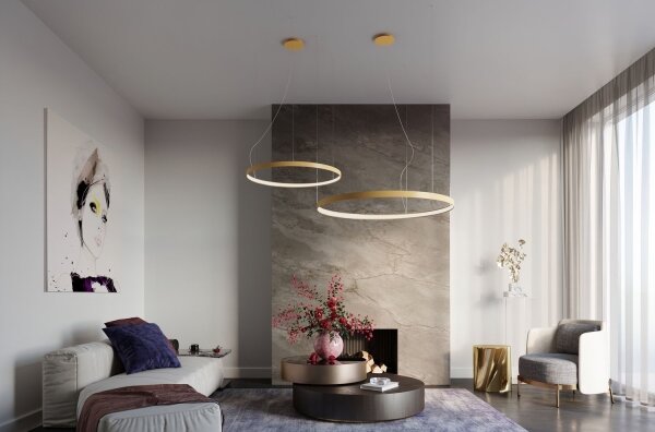 Thoro TH.174 - LED Luster na lanku RIO LED/50W/230V CRI90 3000K pr. 78 cm zlatá