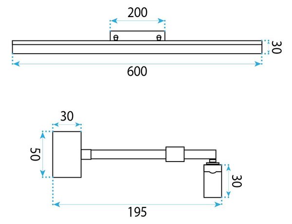 Toolight Toolight, LED nástenné svietidlo, 60cm, 9W, 4000K, 1000lm, APP1876-1W, Brúsené zlato, OSW-66031