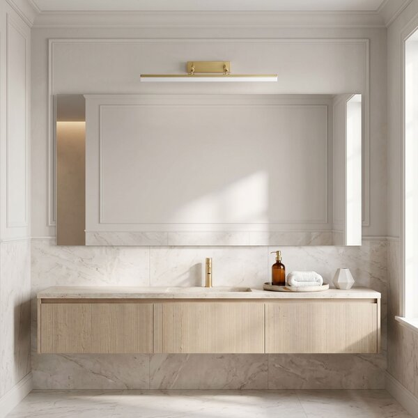 Toolight Toolight, LED nástenné svietidlo, 60cm, 9W, 4000K, 1000lm, APP1876-1W, Brúsené zlato, OSW-66031