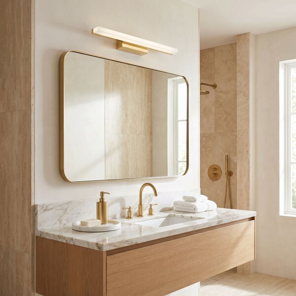 Toolight Toolight, LED nástenné svietidlo, 40cm, 6W, 4000K, 500lm, APP1848-1W, zlatá lesklá, OSW-66360