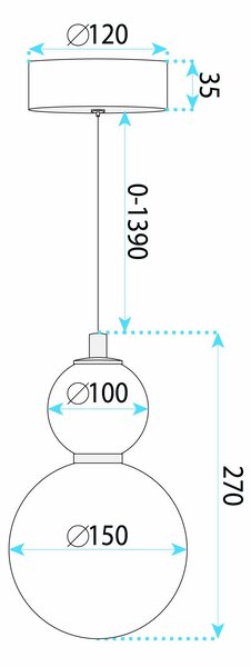 Toolight Toolight, LED závesné svietidlo, 15cm, 10W, 3000K, 1500lm, LHJ112-2CP, zlatá matná, OSW-03250
