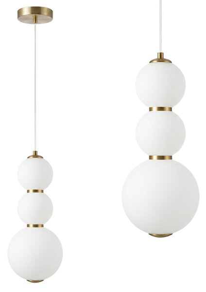 Toolight Toolight, LED závesné svietidlo, 15cm, 14W, 3000K, 2000lm, LHJ113-3CP, zlatá matná/biela, OSW-03252
