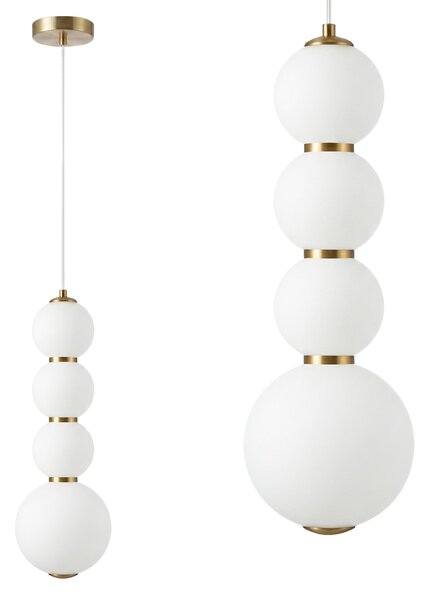 Toolight Toolight, LED závesné svietidlo, 15cm, 17W, 3000K, 2500lm, LHJ114-4CP, zlatá matná, OSW-08810