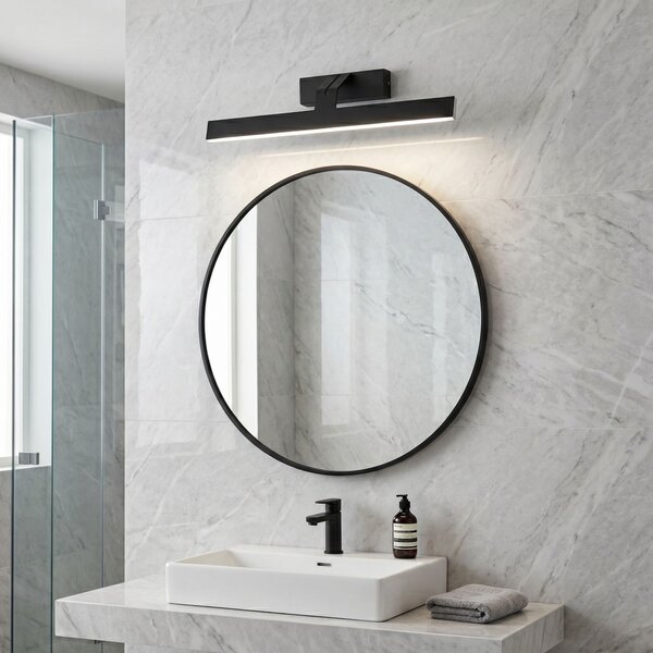Toolight Toolight, LED nástenné svietidlo, 43cm, 8W, 4000K, 1000lm, SWE010-1W, čierna matná, OSW-20109