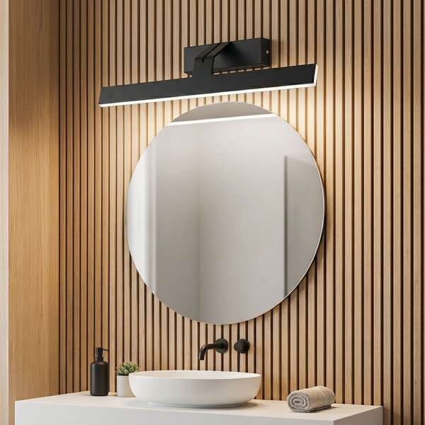 Toolight Toolight, LED nástenné svietidlo, 43cm, 8W, 4000K, 1000lm, SWE010-1W, čierna matná, OSW-20109