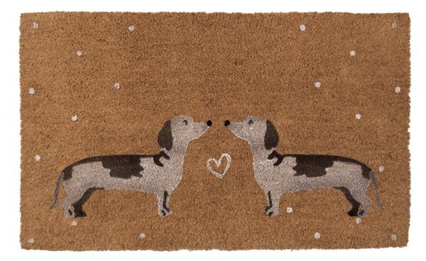 Kokosová rohožka s jazvečíkmi Dachshund Love - 75*45*1 cm - Clayre & Eef