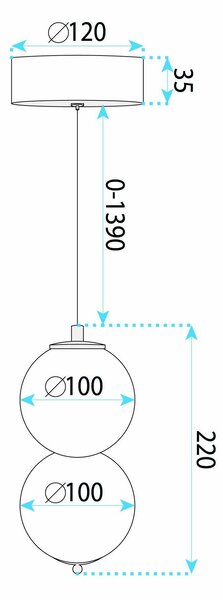 Toolight Toolight, LED závesné svietidlo, 10cm, 7W, 3000K, 1000lm, LHJ117-2CP, zlatá matná, OSW-03253