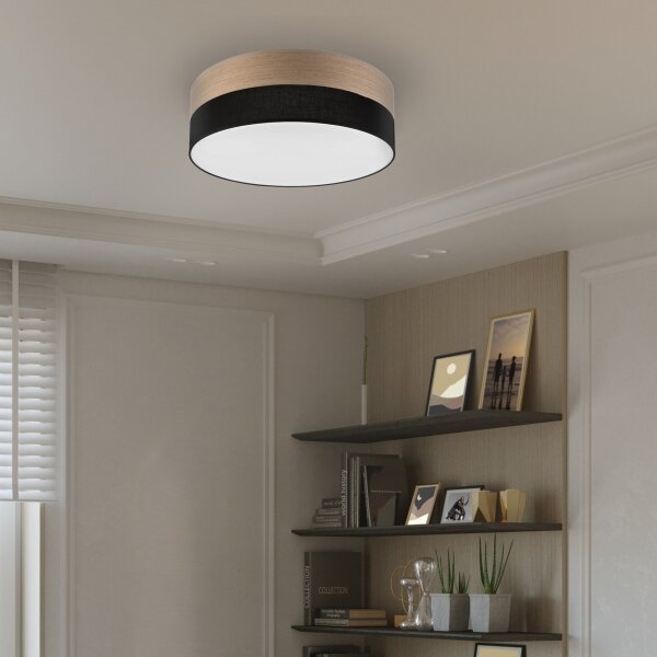 LED Stropné svietidlo SIRJA WOOD LED/36W/230V pr. 45 cm čierna/dub