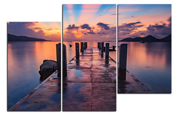 Obraz na plátne - Krásny západ slnka nad jazerom 1164D (90x60 cm)