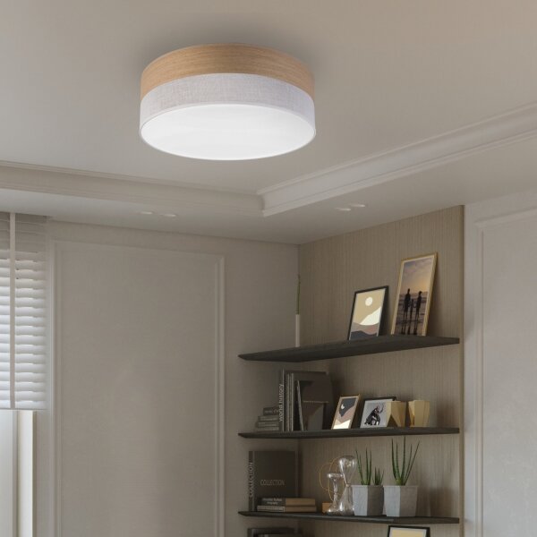 LED Stropné svietidlo SIRJA WOOD LED/36W/230V pr. 45 cm biela/dub