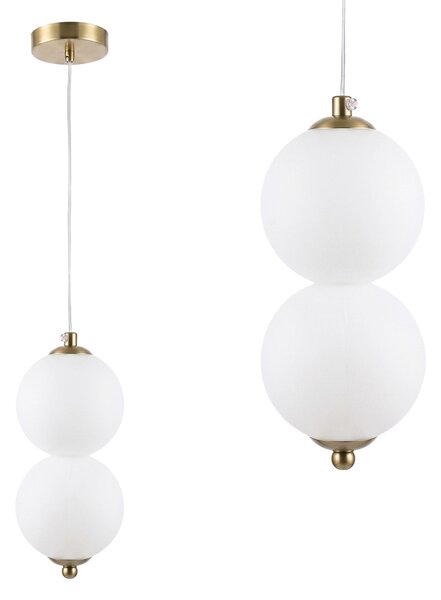 Toolight Toolight, LED závesné svietidlo, 10cm, 7W, 3000K, 1000lm, LHJ117-2CP, zlatá matná, OSW-03253